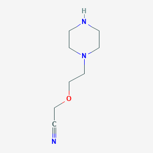 molecular formula C8H15N3O B172336 [2-(Piperazin-1-yl)ethoxy]acetonitrile CAS No. 197968-59-5