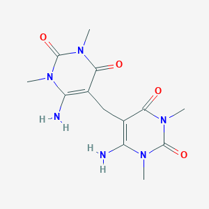 molecular formula C13H18N6O4 B172350 5,5'-Methylenebis(6-amino-1,3-dimethylpyrimidine-2,4(1H,3H)-dione) CAS No. 10146-98-2