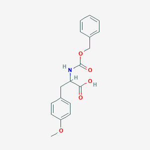 molecular formula C18H19NO5 B172356 3-(4-Methoxyphenyl)-2-(phenylmethoxycarbonylamino)propanoic acid CAS No. 17554-34-6