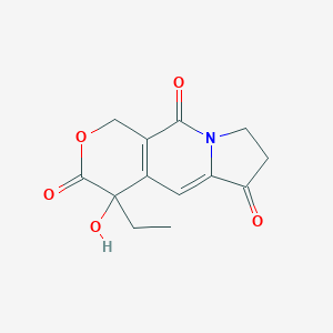molecular formula C13H13NO5 B172378 4-ethyl-4-hydroxy-7,8-dihydro-1H-pyrano[3,4-f]indolizine-3,6,10(4H)-trione CAS No. 10298-40-5