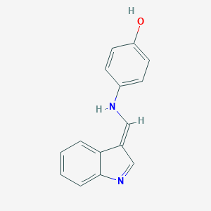 molecular formula C15H12N2O B172387 (E)-4-(((1H-indol-3-yl)methylene)amino)phenol CAS No. 118380-30-6