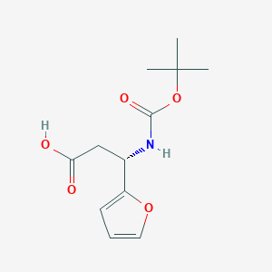 molecular formula C12H17NO5 B172393 (S)-3-((tert-Butoxycarbonyl)amino)-3-(furan-2-yl)propanoic acid CAS No. 1217736-81-6