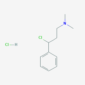 molecular formula C11H17Cl2N B172425 3-Chloro-N,N-dimethyl-3-phenylpropan-1-amine hydrochloride CAS No. 1011-59-2