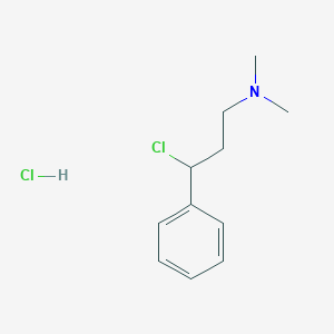 molecular formula C11H17Cl2N B172425 (3-Chloro-3-phenyl-propyl)-dimethyl-amine hydrochloride CAS No. 1011-59-2
