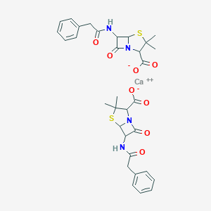 molecular formula C32H38CaN4O6S2 B172434 Calcium 3,3-dimethyl-7-oxo-6-(2-phenylacetamido)-4-thia-1-azabicyclo[3.2.0]heptane-2-carboxylate CAS No. 1406-07-1