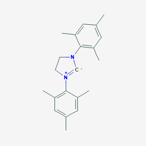 molecular formula C21H26N2 B172458 1,3-BIS(2,4,6-TRIMETHYLPHENYL)-4,5-DIHYDROIMIDAZOL-2-YLIDENE CAS No. 173035-11-5
