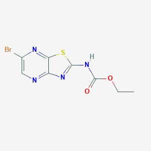 molecular formula C8H7BrN4O2S B172478 Ethyl (6-bromothiazolo[4,5-b]pyrazin-2-yl)carbamate CAS No. 112342-70-8