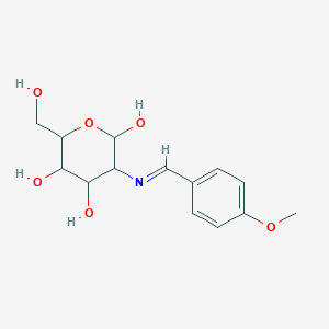 molecular formula C₁₄H₁₉NO₆ B017252 (e)-6-(Hydroxymethyl)-3-(4-methoxybenzylideneamino)tetrahydro-2h-pyran-2,4,5-triol CAS No. 51471-40-0