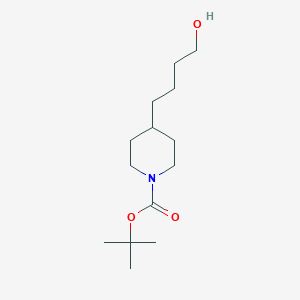 molecular formula C14H27NO3 B172533 Tert-butyl 4-(4-hydroxybutyl)piperidine-1-carboxylate CAS No. 142355-83-7