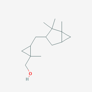 molecular formula C15H26O B172551 Cyclopropanemethanol, 1-methyl-2-((1,2,2-trimethylbicyclo(3.1.0)hex-3-yl)methyl)- CAS No. 198404-98-7