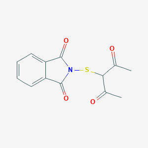 molecular formula C13H11NO4S B172561 1H-Isoindole-1,3(2H)-dione, 2-[(1-acetyl-2-oxopropyl)thio]- CAS No. 107552-89-6