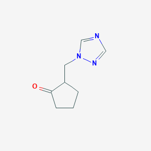molecular formula C8H11N3O B172573 2-(1H-1,2,4-三唑-1-基甲基)环戊酮 CAS No. 116802-66-5