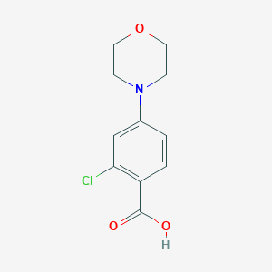 molecular formula C11H12ClNO3 B172577 2-Chloro-4-morpholinobenzoic acid CAS No. 175153-55-6