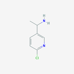 molecular formula C7H9ClN2 B172597 1-(6-Chloro-pyridin-3-YL)-ethylamine CAS No. 132219-51-3