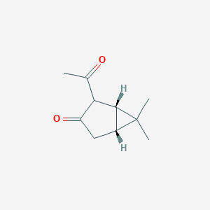molecular formula C10H14O2 B172608 (1R,5R)-2-acetyl-6,6-dimethylbicyclo[3.1.0]hexan-3-one CAS No. 197440-66-7