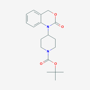 molecular formula C18H24N2O4 B172717 tert-Butyl 4-(2-oxo-2,4-dihydro-1H-benzo[d][1,3]oxazin-1-yl)piperidine-1-carboxylate CAS No. 162045-30-9