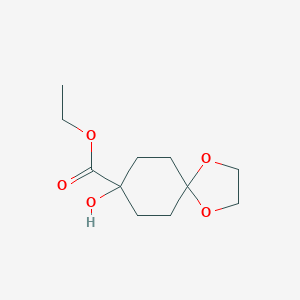 molecular formula C11H18O5 B172801 Ethyl 8-hydroxy-1,4-dioxaspiro[4.5]decane-8-carboxylate CAS No. 134970-49-3