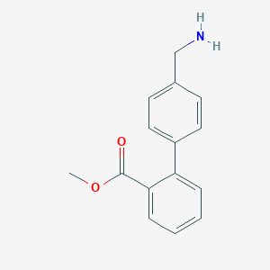 molecular formula C15H15NO2 B172814 Methyl 2-[4-(aminomethyl)phenyl]benzoate CAS No. 133052-21-8