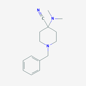 molecular formula C15H21N3 B172828 1-Benzyl-4-(dimethylamino)piperidine-4-carbonitrile CAS No. 92703-36-1