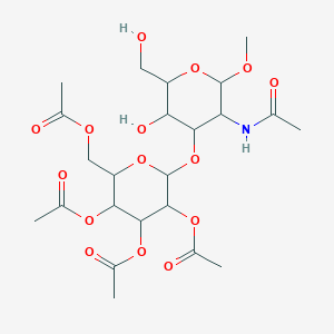 molecular formula C23H35NO15 B172835 [6-[5-Acetamido-3-hydroxy-2-(hydroxymethyl)-6-methoxyoxan-4-yl]oxy-3,4,5-triacetyloxyoxan-2-yl]methyl acetate CAS No. 141342-92-9