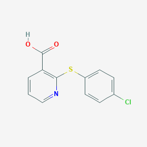 molecular formula C12H8ClNO2S B172855 2-[(4-Chlorophenyl)thio]nicotinic acid CAS No. 955-54-4