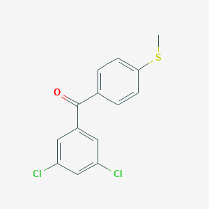 molecular formula C14H10Cl2OS B172868 3,5-Dichloro-4'-(thiomethyl)benzophenone CAS No. 197439-14-8