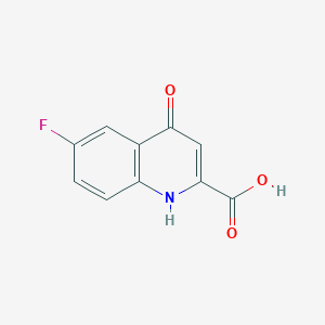 molecular formula C10H6FNO3 B172895 6-Fluoro-4-oxo-1,4-dihydroquinoline-2-carboxylic acid CAS No. 130064-10-7