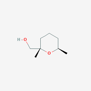 molecular formula C8H16O2 B172901 trans-Tetrahydro-2,6-dimethyl-2H-pyran-2-methanol CAS No. 116409-38-2