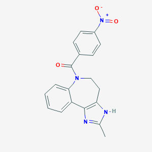 molecular formula C19H16N4O3 B172938 (2-Methyl-4,5-dihydrobenzo[b]imidazo[4,5-d]azepin-6(1H)-yl)(4-nitrophenyl)methanone CAS No. 168626-71-9
