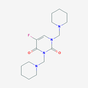 molecular formula C16H25FN4O2 B172996 2,4(1H,3H)-Pyrimidinedione, 5-fluoro-1,3-bis(1-piperidinylmethyl)- CAS No. 111971-32-5