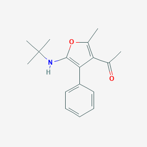 molecular formula C17H21NO2 B173043 1-[5-(Tert-butylamino)-2-methyl-4-phenylfuran-3-YL]ethanone CAS No. 197857-42-4
