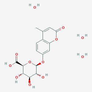 molecular formula C16H22O12 B173127 4-Methylumbelliferyl-beta-D-glucuronide trihydrate CAS No. 199329-67-4