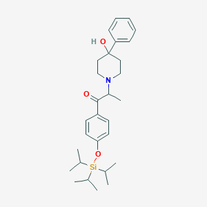 molecular formula C29H43NO3Si B173157 1-[4-(Triisopropylsilyl)oxylp henyl]-2-(4-hydroxy-4-pheny1piperidino)-1-propanone CAS No. 169332-15-4