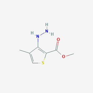 molecular formula C7H10N2O2S B017317 Methyl 3-hydrazinyl-4-methylthiophene-2-carboxylate CAS No. 104680-36-6