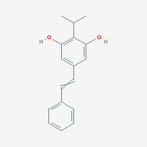 molecular formula C17H18O2 B173183 1,3-Benzenediol, 2-(1-methylethyl)-5-(2-phenylethenyl)- CAS No. 115781-08-3