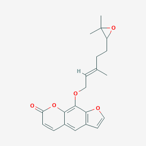 molecular formula C21H22O5 B173194 (E)-9-[[5-(3,3-Dimethyloxiranyl)-3-methyl-2-pentenyl]oxy]-7H-furo[3,2-g][1]benzopyran-7-one CAS No. 143390-87-8