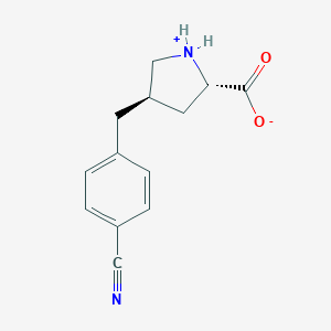 molecular formula C13H14N2O2 B173202 (2S,4R)-4-(4-Cyanobenzyl)pyrrolidine-2-carboxylic acid CAS No. 1266320-28-8