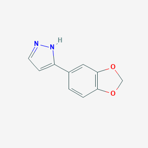 molecular formula C10H8N2O2 B173262 3-(1,3-benzodioxol-5-yl)-1H-pyrazole CAS No. 141791-06-2