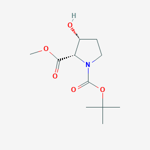 molecular formula C11H19NO5 B173287 (2S,3R)-1-tert-Butyl 2-methyl 3-hydroxypyrrolidine-1,2-dicarboxylate CAS No. 130966-46-0