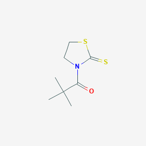 molecular formula C8H13NOS2 B173304 2,2-Dimethyl-1-(2-thioxothiazolidin-3-yl)propan-1-one 