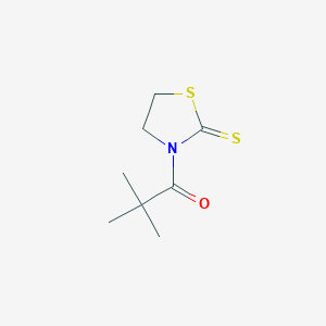 molecular formula C8H13NOS2 B173304 2,2-二甲基-1-(2-硫代噻唑烷-3-基)丙-1-酮 CAS No. 138459-91-3