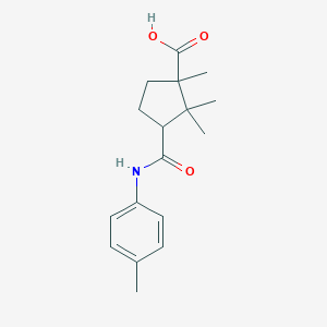 molecular formula C17H23NO3 B173310 Cyclopentanecarboxylic acid, 1,2,2-trimethyl-3-[[(4-methylphenyl)amino]carbonyl]- CAS No. 197236-38-7