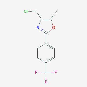 molecular formula C12H9ClF3NO B173356 2-(4-Trifluoromethylphenyl)-4-chloromethyl-5-methyloxazole CAS No. 174258-39-0