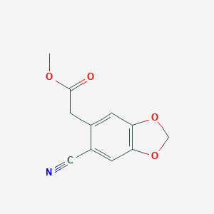 molecular formula C11H9NO4 B173361 methyl 2-(6-cyano-2H-1,3-benzodioxol-5-yl)acetate CAS No. 184042-03-3