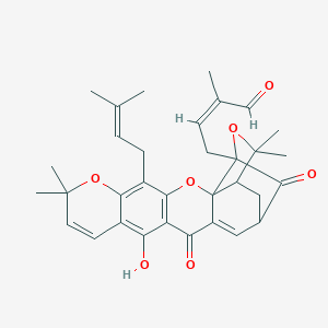 (2Z)-4-[(1R,3aS,5S,14aS)-8-hydroxy-3,3,11,11-tetramethyl-13-(3-methylbut-2-en-1-yl)-7,15-dioxo-3a,4,5,7-tetrahydro-3H,11H-1,5-methanofuro[3,4-g]pyrano[3,2-b]xanthen-1-yl]-2-methylbut-2-enal