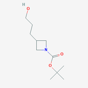 molecular formula C11H21NO3 B173487 tert-Butyl 3-(3-hydroxypropyl)azetidine-1-carboxylate CAS No. 158602-43-8