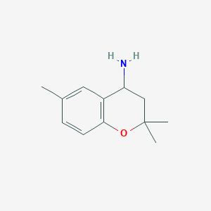 molecular formula C12H17NO B173509 (2,2,6-trimethyl-3,4-dihydro-2H-chromen-4-yl)amine CAS No. 112225-62-4