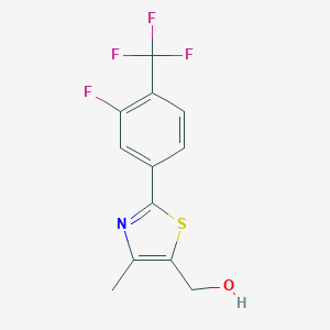 molecular formula C12H9F4NOS B017351 (2-(3-Fluoro-4-(trifluoromethyl)phenyl)-4-methylthiazol-5-yl)methanol CAS No. 317319-27-0