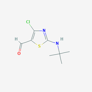 molecular formula C8H11ClN2OS B173550 4-Chloro-2-(tert-butylamino)-5-thiazolecarboxaldehyde CAS No. 199851-22-4