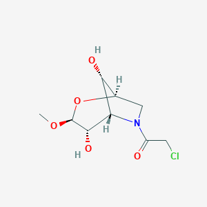 molecular formula C9H14ClNO5 B017356 2-Chloro-1-[(1R,3S,4S,5S,8S)-4,8-dihydroxy-3-methoxy-2-oxa-6-azabicyclo[3.2.1]octan-6-YL]ethanone CAS No. 172926-30-6